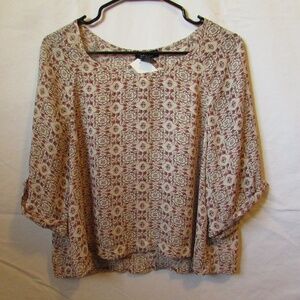 About A Girl Floral Blouse in Red and Cream